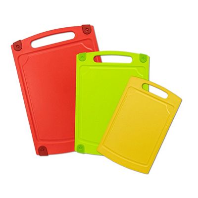 COOLINATO Schneidebretter-Set antibakteriell bunt, 3tlg. verschiedene Größen