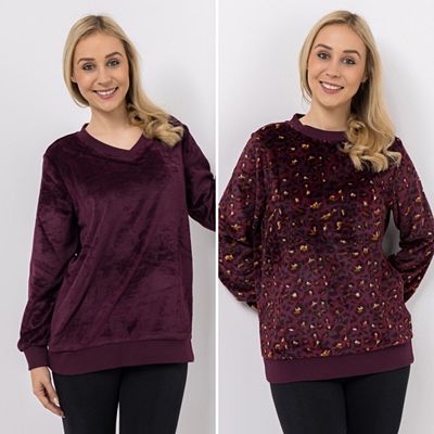 MONT CHALET 2 Damen-Pullover uni & bedruckt Mikrofaser Chinchilla Rund- & V-Ausschnitt