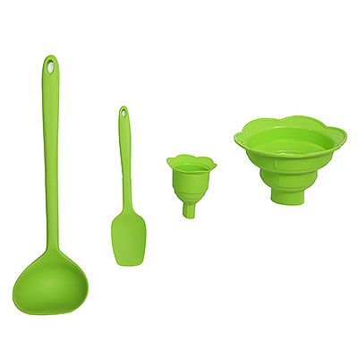 KOCHBLUME® 2 Trichter Schöpfkelle L & Junior-Schaber Silikon, 4tlg.