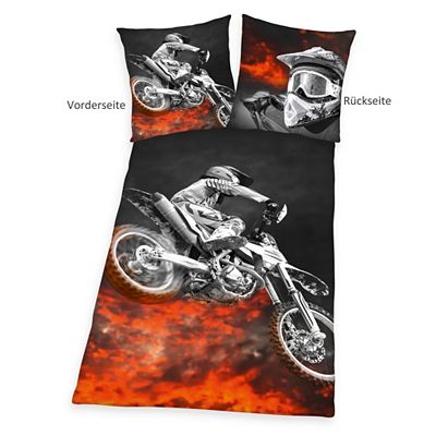 Young Collection Bettwäsche Motorcross Mikrofaser Einzelbett, 2tlg.