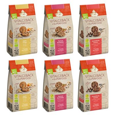 Thumbnail - WICKLEIN Bio Vitalgebäck mit Superfood 3 Sorten, 6 Packungen Inhalt 1.080g