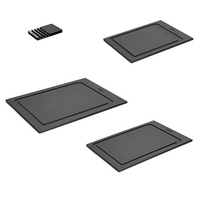 WOLL® Cut & Serve Schneidebrett-Set 4tlg., S, M, L inkl. Ständer