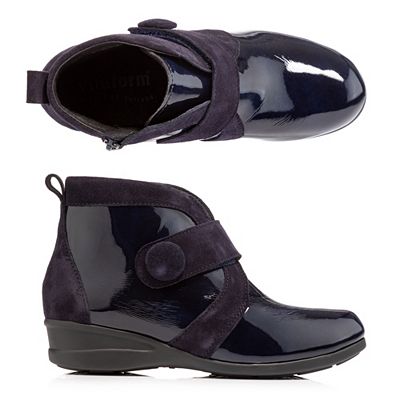 B-Ware VITAFORM Damen-Stiefelette Lackstretch Veloursleder