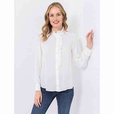 B-Ware DINE 'N' DANCE Bluse, 1/1-Arm Stehkragen Knopfleiste