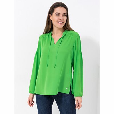 Thumbnail - B-Ware EVA LUTZ Bluse, Langarm kleiner Stehkragen Bindeband