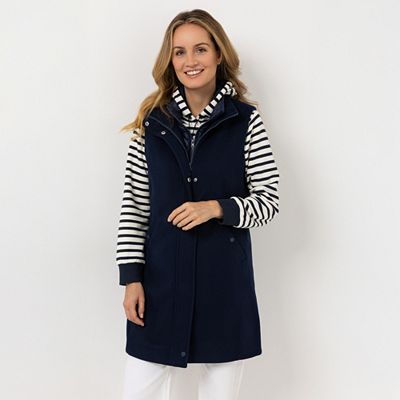 B-Ware STRANDFEIN Longweste Materialmix 2in1 Optik