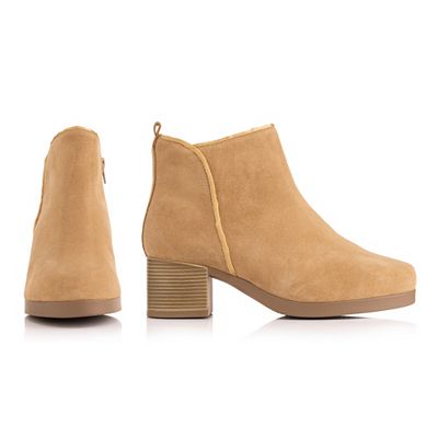 B-Ware VITAFORM Damen-Stiefelette Veloursleder Zierpaspel