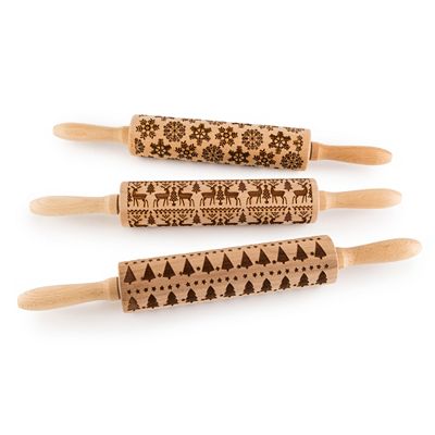 B-Ware COOK'S ESSENTIALS 3er Set Nudelholz mit Gravur 39x15x5cm