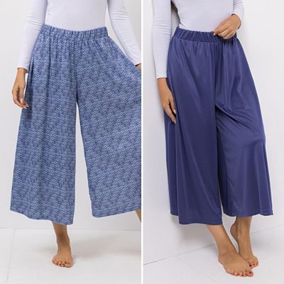 Thumbnail - B-Ware JERYMOOD HOMEWEAR 2 Hosen, 7/8-Länge Mikrofaser weites Bein