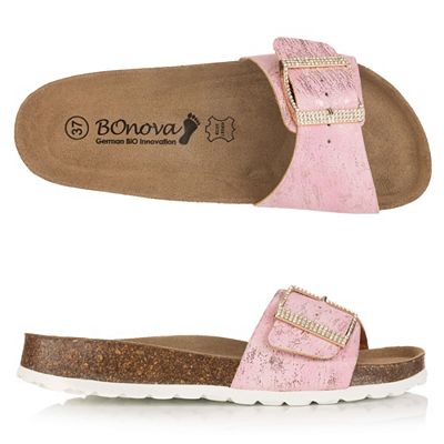B-Ware BONOVA Damen-Pantolette Borovo Glitzer verstl. Riemen