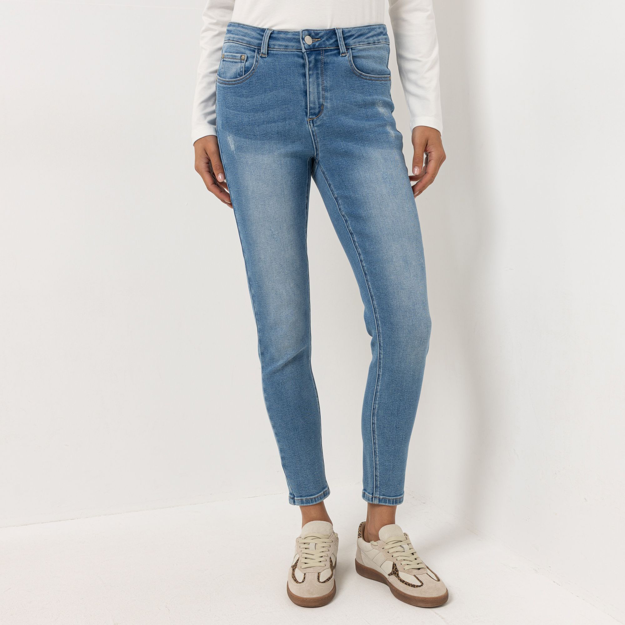 B-Ware STEFFEN SCHRAUT Jeans, 5-Pocket-Style Used-Effekte knöchellang