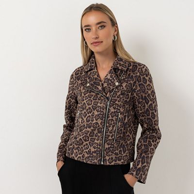 B-Ware STEFFEN SCHRAUT Jacke Biker-Stil Leo-Druck