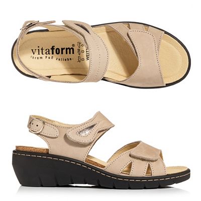 B-Ware VITAFORM Damen-Sandale Nubukleder Klettriemen