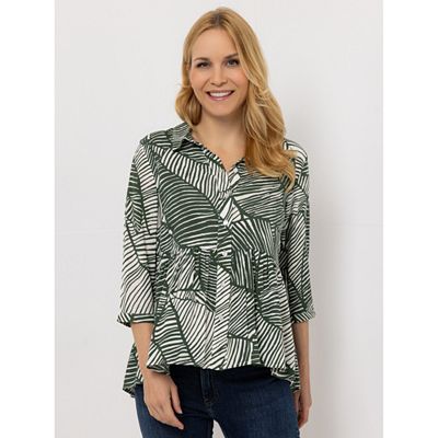 B-Ware DINE 'N' DANCE Bluse, 3/4-Arm Knopfleiste Allover-Druck