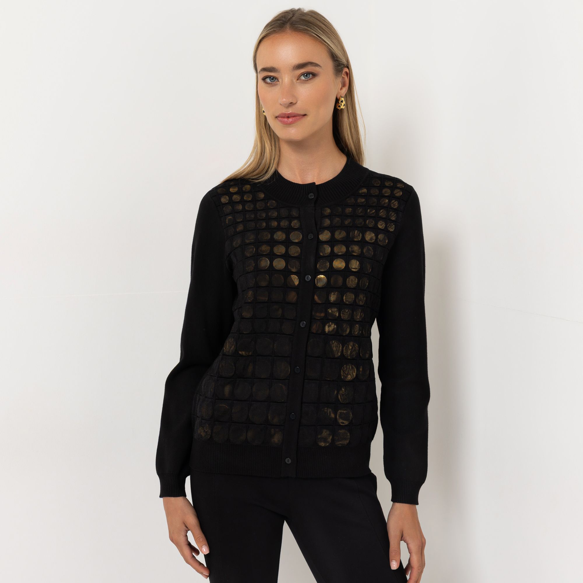 B-Ware STEFFEN SCHRAUT Strickjacke Knopfleiste runde Zierelemente