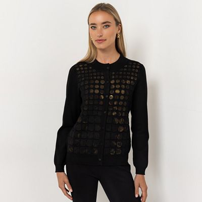 B-Ware STEFFEN SCHRAUT Strickjacke Knopfleiste runde Zierelemente