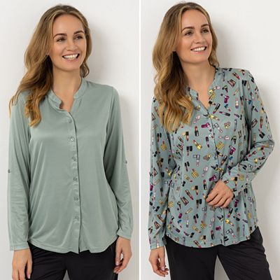 Thumbnail - B-Ware JERYMOOD 2 Blusenshirts Mikrofaser Zierausschnitt