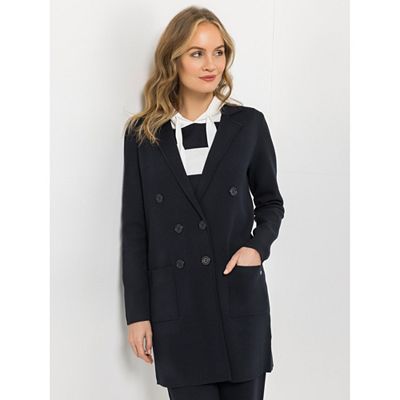 B-Ware STRANDFEIN Strickmantel Reverskragen aufgesetzte Taschen