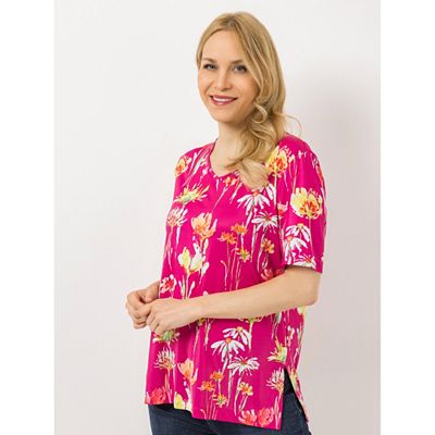 B-Ware IN-PRINT Shirt, 1/2-Arm V-Ausschnitt Seitenschlitze