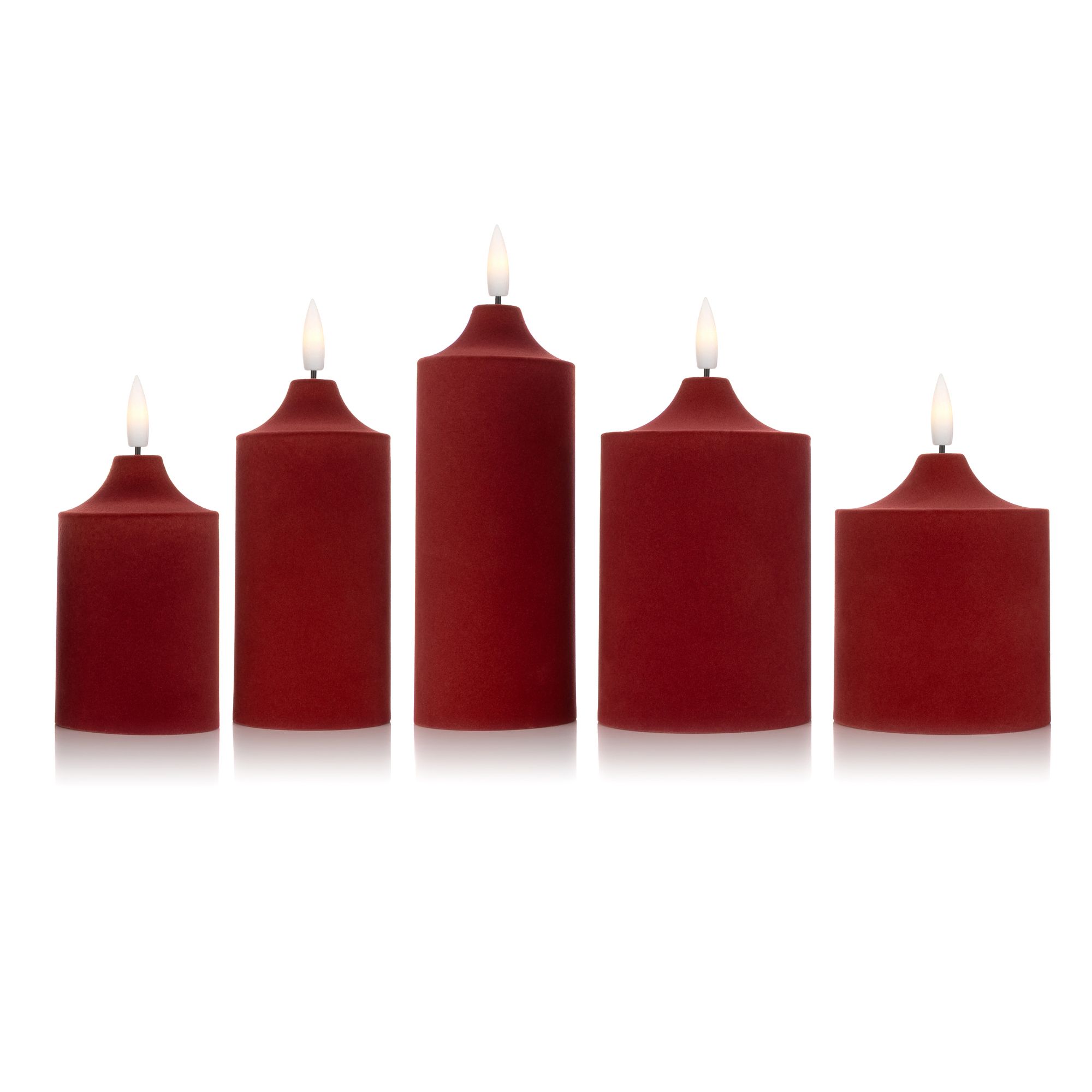 B-Ware ELAMBIA 5 LED-Kerzen Samt-Oberfläche Flamme Luma, Timer
