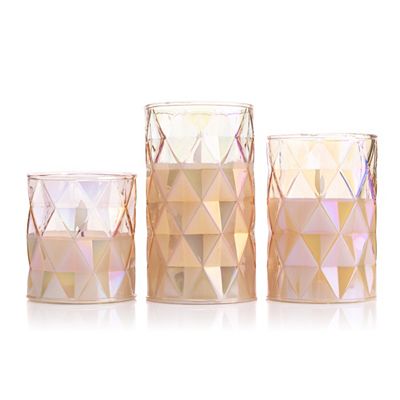 B-Ware ELAMBIA 3 LED-Glaskerzen Diamant-Optik Flamme Luma, Timer