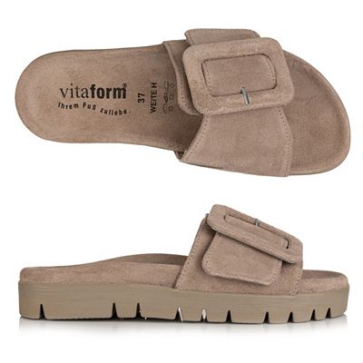 B-Ware VITAFORM Damen-Pantolette Veloursleder große Schnalle