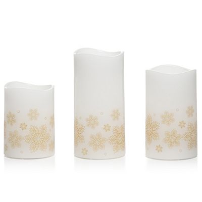 Thumbnail - B-Ware ELAMBIA 3 LED-Kerzen Eisblumen-Design Flamme Luma, Timer