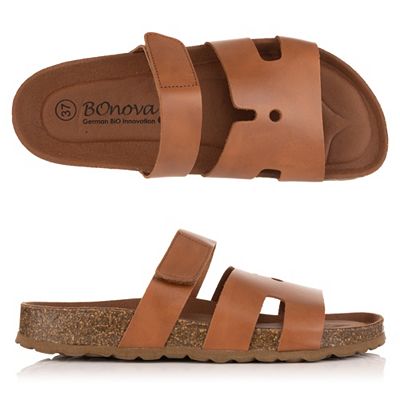 B-Ware BONOVA Damen-Pantolette echt Leder Klettverschluss