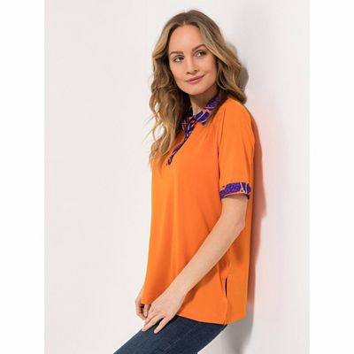 B-Ware IN-PRINT Poloshirt, 1/2-Arm Blusenkragen Seitenschlitze