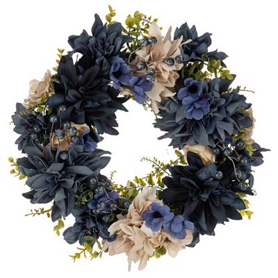 B-Ware ABELLA Flora künstlicher Dekokranz Chrysantheme & Dahlie