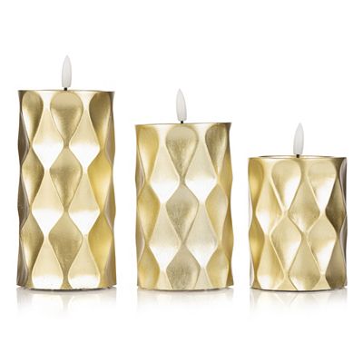 Thumbnail - B-Ware ELAMBIA 3 LED-Kerzen Metallic-Design Flamme Luma, Timer