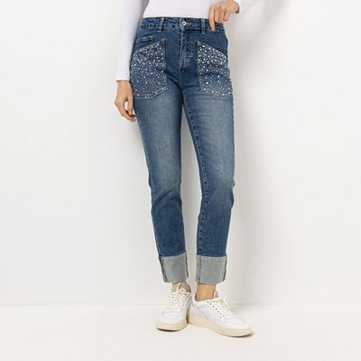 Thumbnail - B-Ware DINE 'N' DANCE Jeanshose große Fronttaschen mit Strasssteinen
