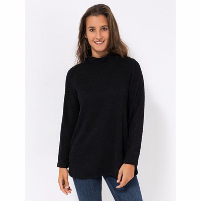 B-Ware KIM & CO. Shirt, Langarm Boucle-Jersey Stehkragen