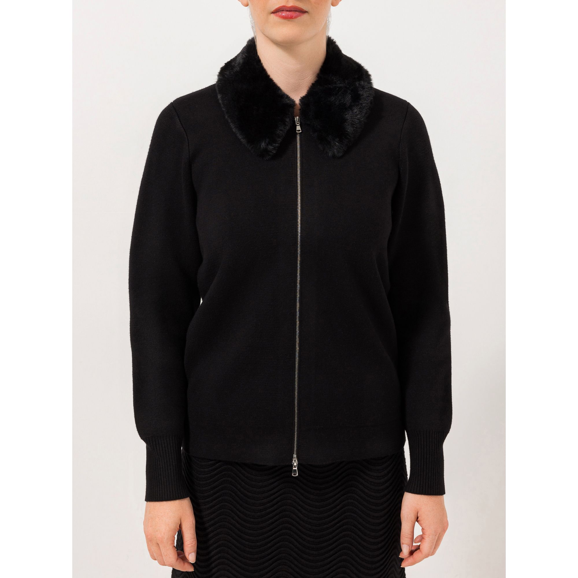 B-Ware STEFFEN SCHRAUT Strickblouson abknöpfbarer Webpelzkragen