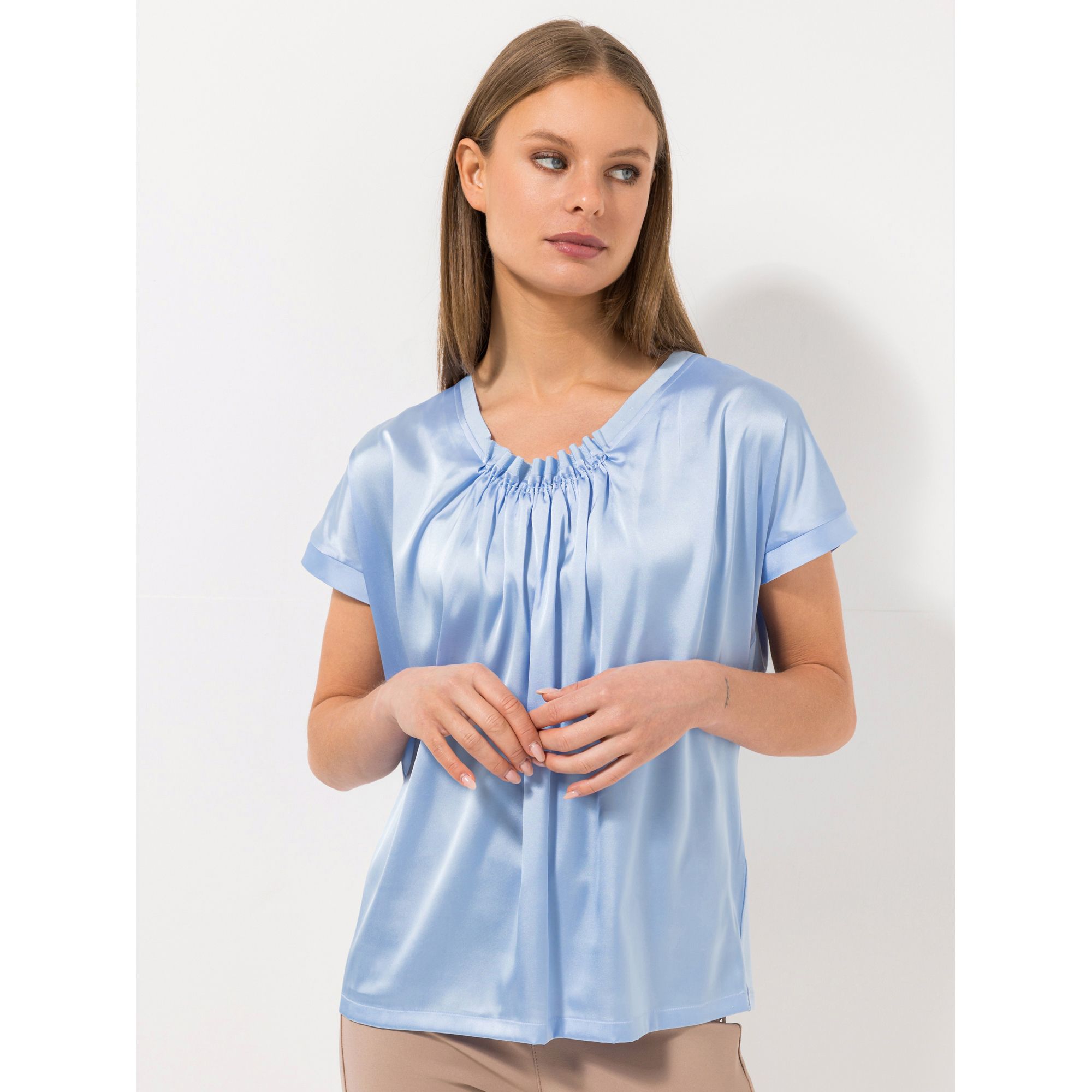 B-Ware STEFFEN SCHRAUT Blusenshirt, 1/2-Arm Raffung am Ausschnitt OEKO-TEX®