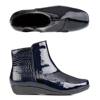 Thumbnail - B-Ware VITAFORM Damen-Stiefelette Lackstretch Reptilferse