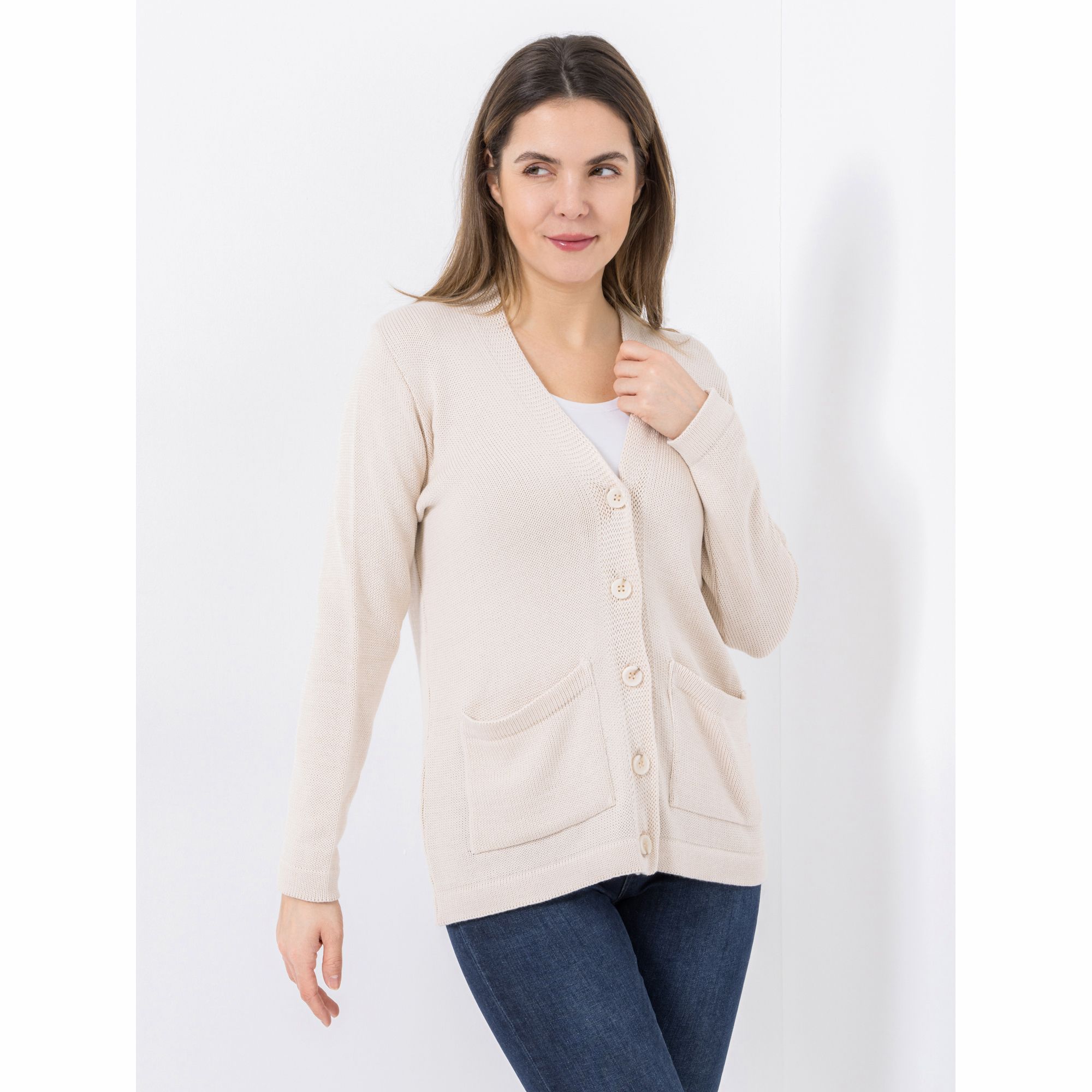 B-Ware DINE 'N' DANCE Cardigan, 1/1-Arm Knopfleiste aufgesetzte Taschen