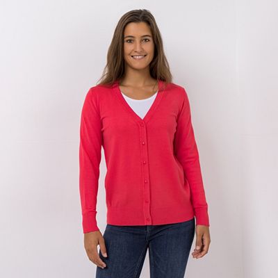 Thumbnail - B-Ware DENIM & CO. Cardigan V-Ausschnitt Knopfleiste