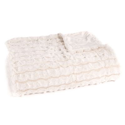 B-Ware MONT CHALET Fellplaid Jacquard-Streifen Mikrofaser-Fellimitat