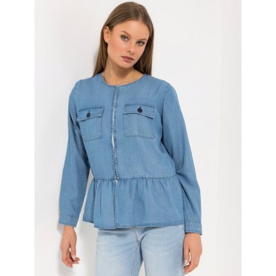 B-Ware STEFFEN SCHRAUT Blusenjacke, 1/1-Arm aufgesetzte Taschen Hakenverschlus