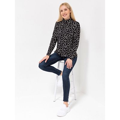 B-Ware DINE 'N' DANCE Shirt, 1/1-Arm Rollkragen Allover-Muster