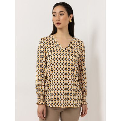 B-Ware STEFFEN SCHRAUT Bluse V-Ausschnitt gesmokter Ärmelsaum