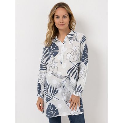 B-Ware DINE 'N' DANCE Tunika 100% Leinen bedruckt