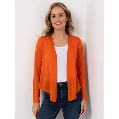 Thumbnail - B-Ware KIM & CO. Bolero, Langarm Leinen-Optik Jersey offene Front