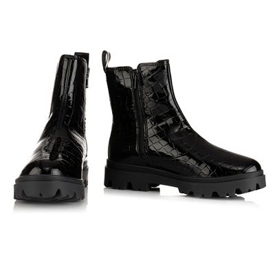 B-Ware VITAFORM Damen-Stiefelette Krokolackstretch Reißverschluss