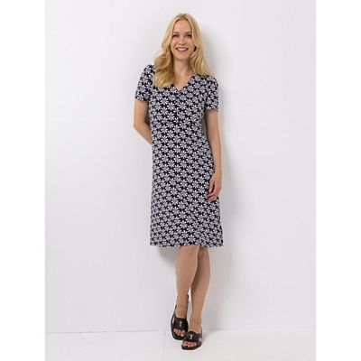 B-Ware KIM & CO. Kleid, kurzer 1/2-Arm Brazil Knit Jersey halbe Knopfleiste