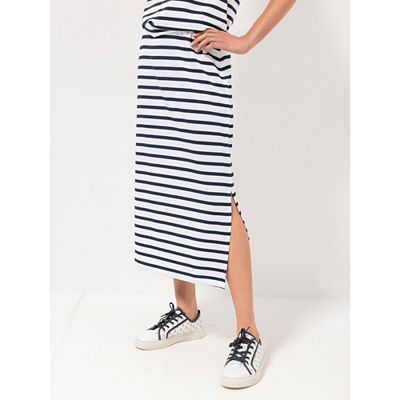 B-Ware STRANDFEIN Midirock Rundumdehnbund gestreifter Jersey