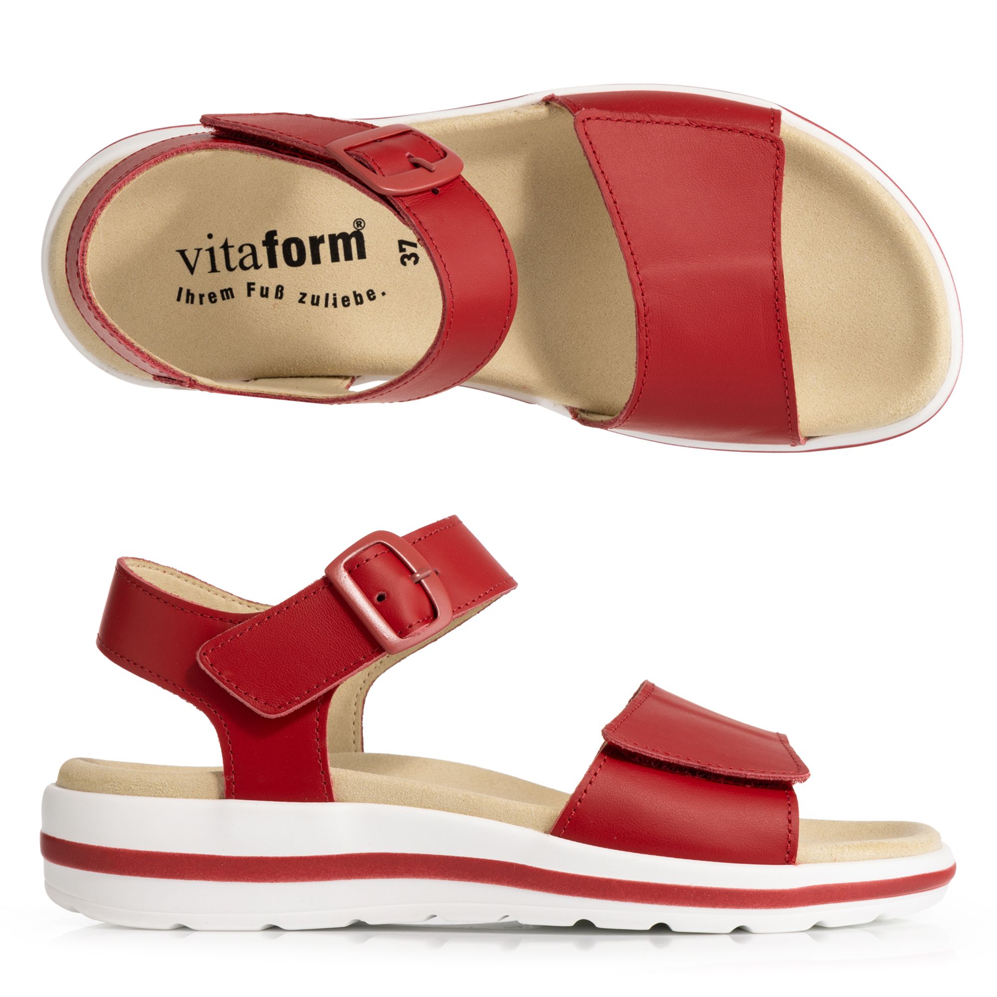 B-Ware VITAFORM Damen- Sandalette echt Leder Klettverschlüsse