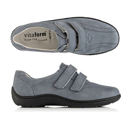 B-Ware VITAFORM Damen-Halbschuh Nubukleder 2 Klettverschlüsse