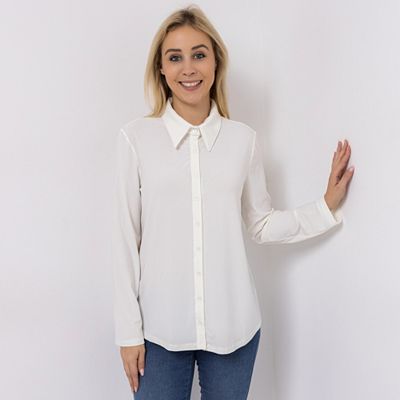 B-Ware KIM & CO. Shirt, Langarm Brazil Knit Jersey Knopfleiste